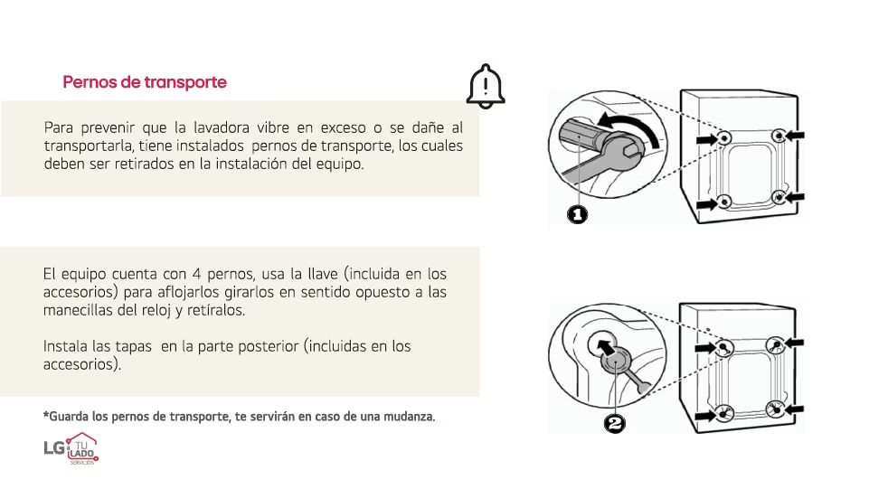 Guía de instalación lavadora